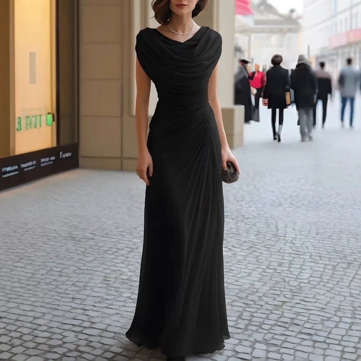 Karina Draped Cowl Neck Maxi Dress