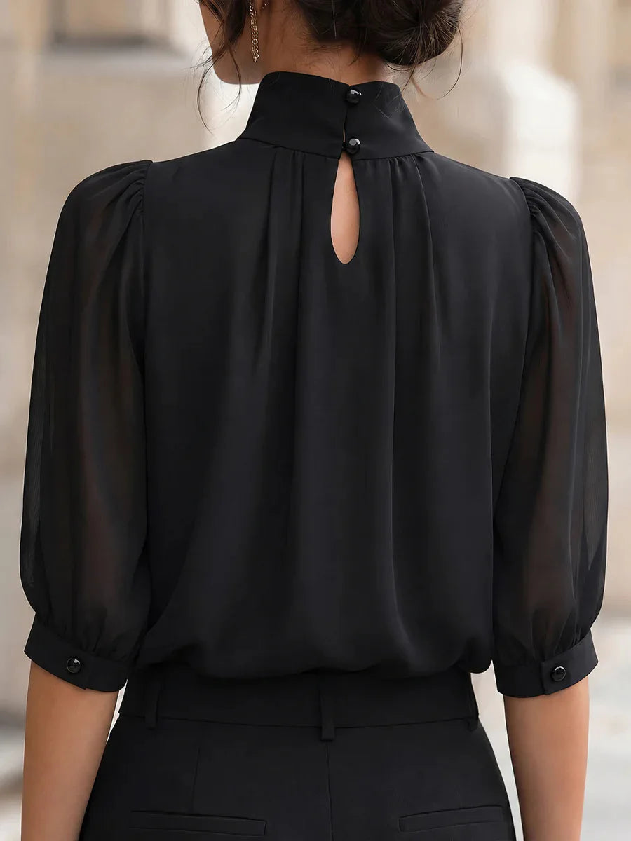 Quince Pleated Chiffon Blouse