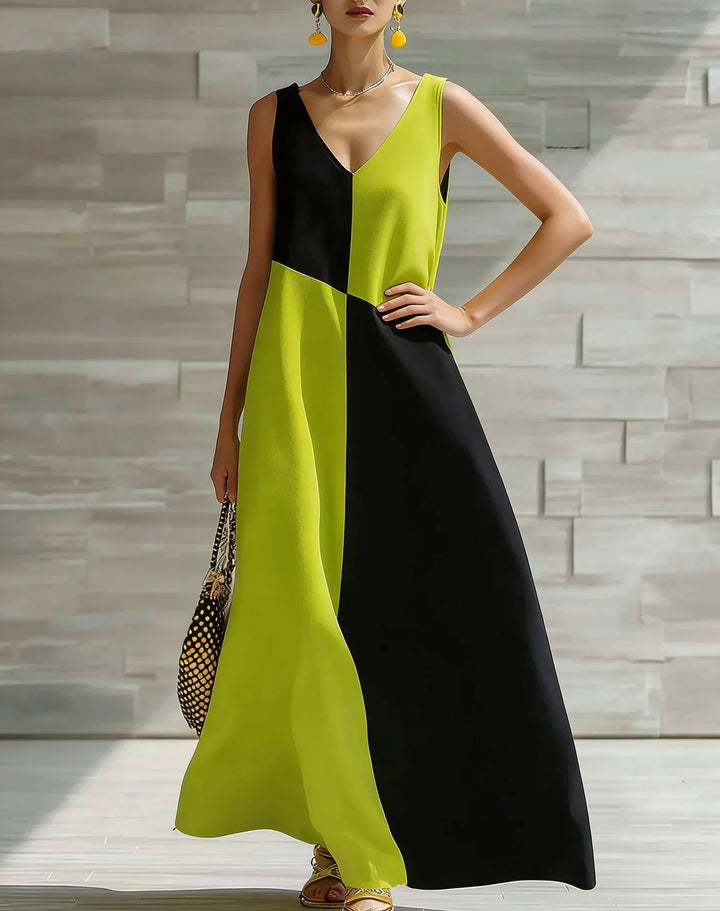 Oriane Color Block Maxi Dress