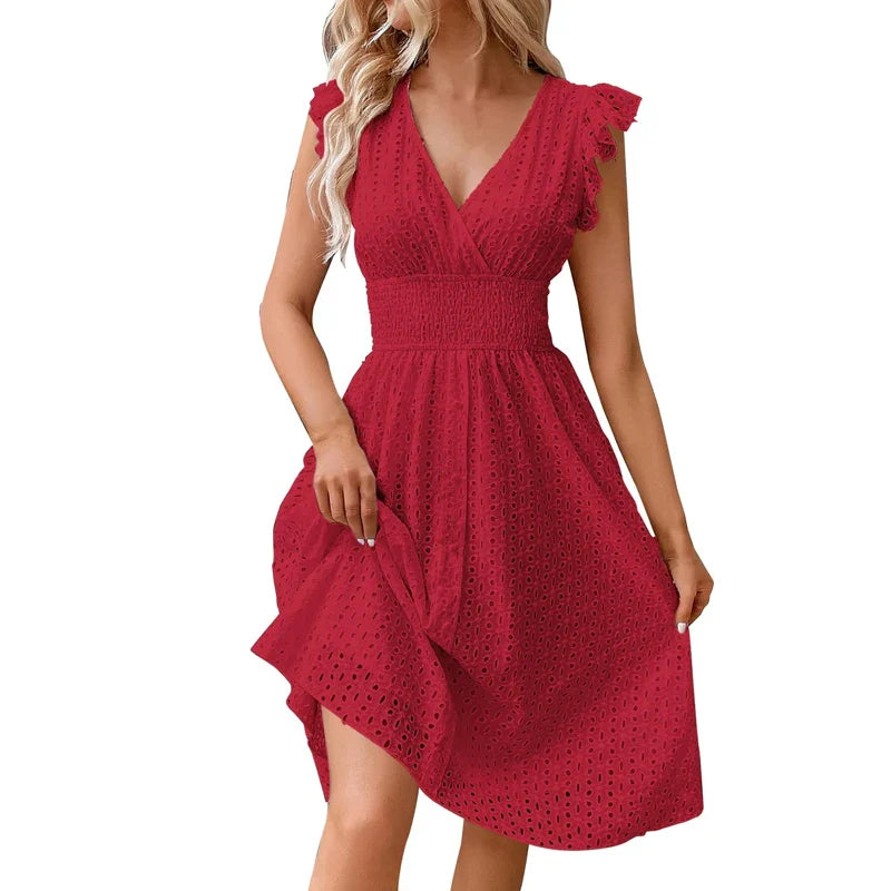 ElinaFlutter Sleeve Midi Dress