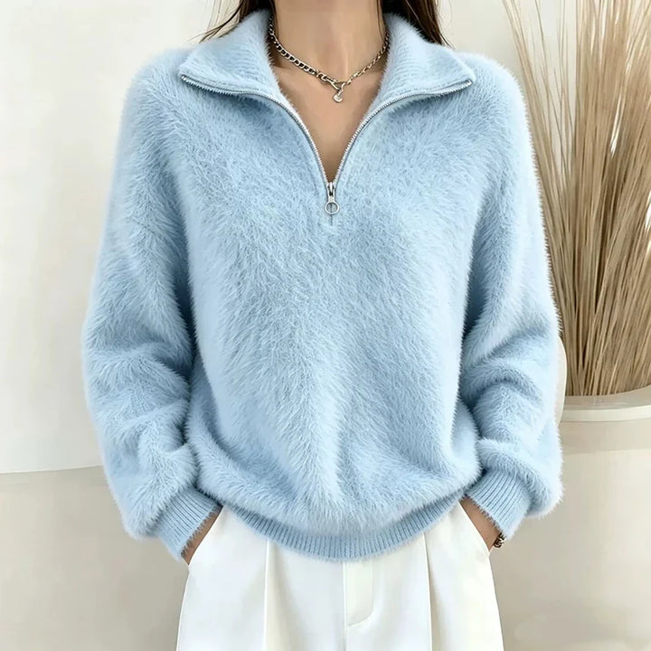 Wynne Half Zip Fuzzy Pullover