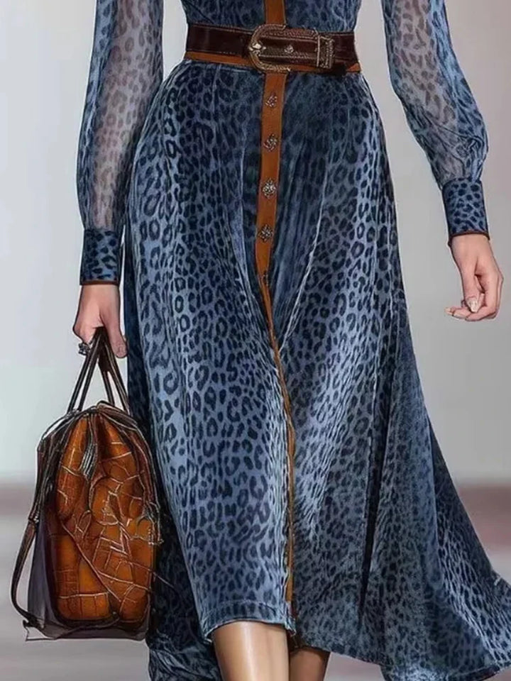 Ginevra Printed Mesh Midi Dress