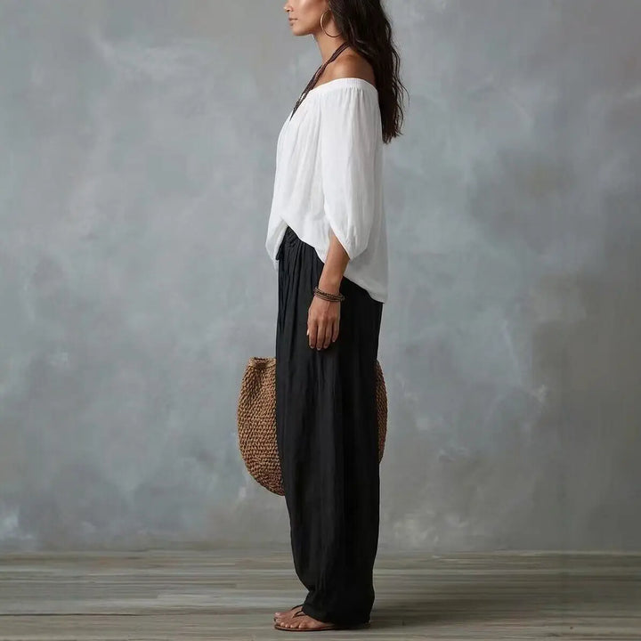 Fiorella Bohemian Off Shoulder Harem Pants Set