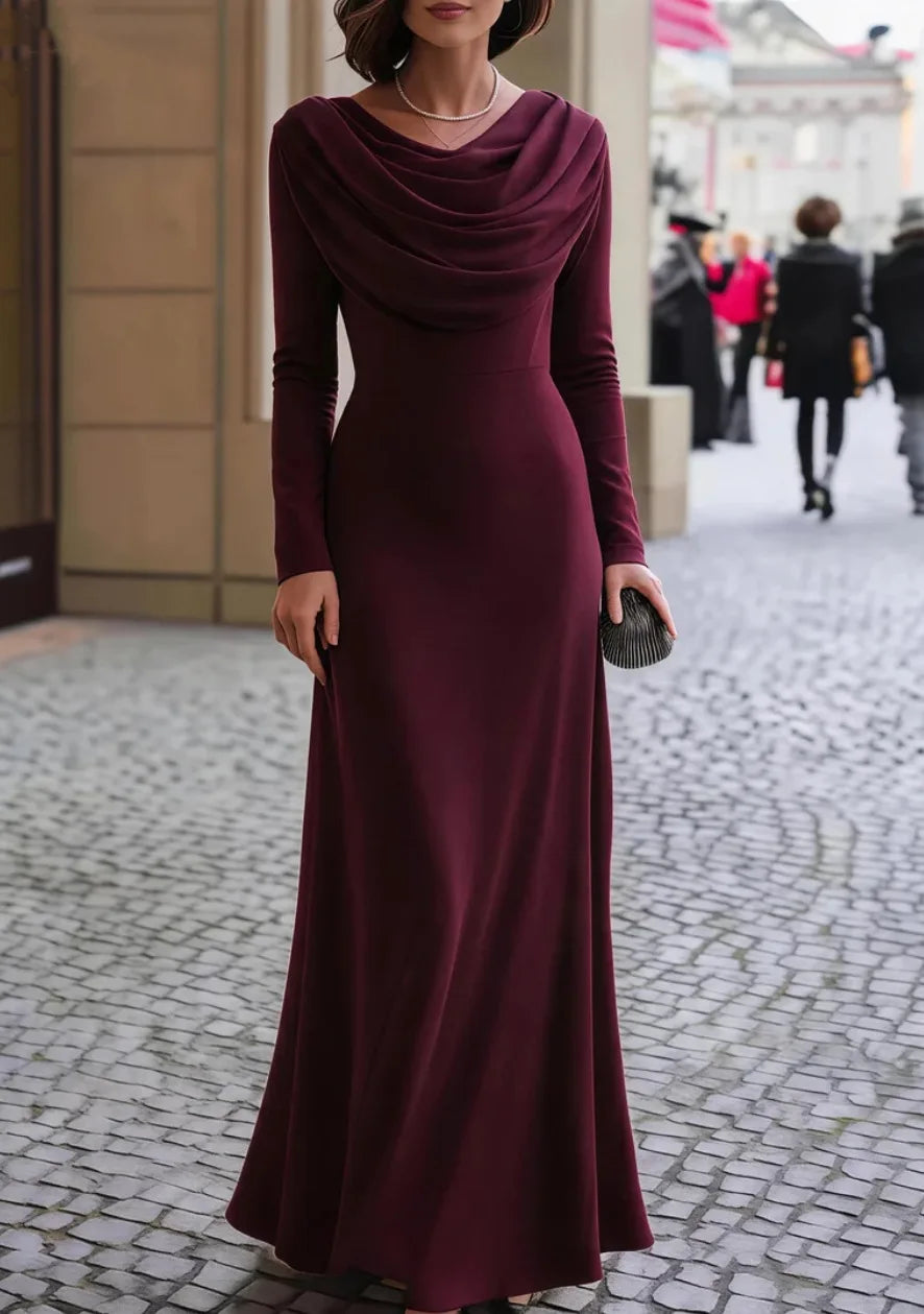 Anuka Draped Neckline Maxi Dress