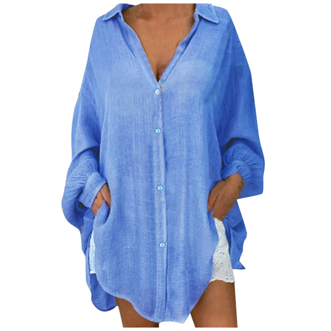 Collette Button Front Tunic Blouse