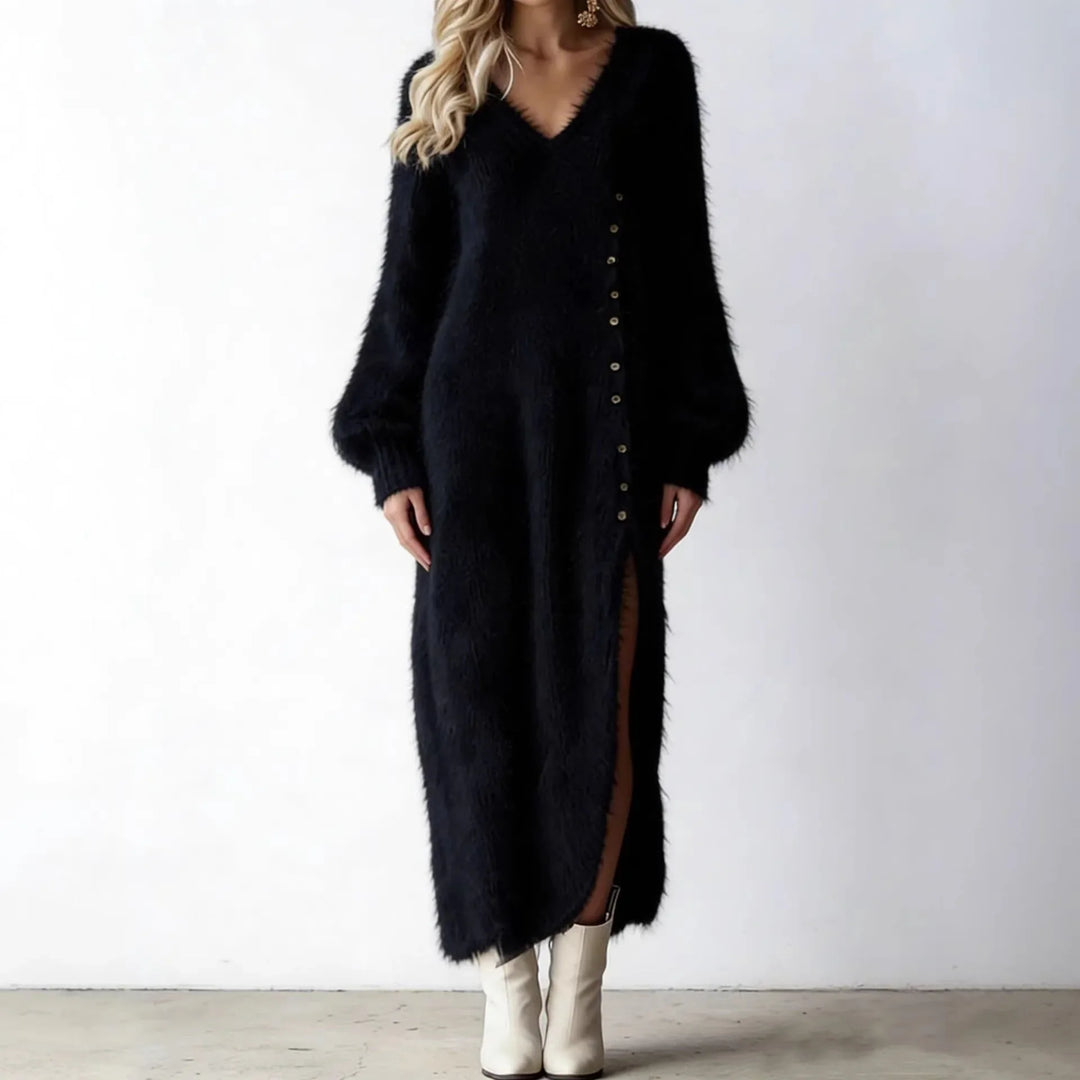 Rosalie Fur Knit Sweater Dress