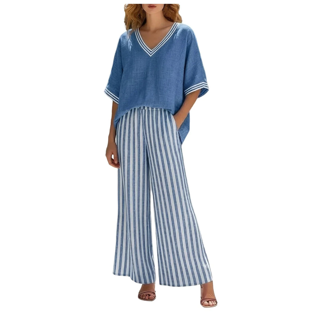 Audrina Striped Two Piece Set