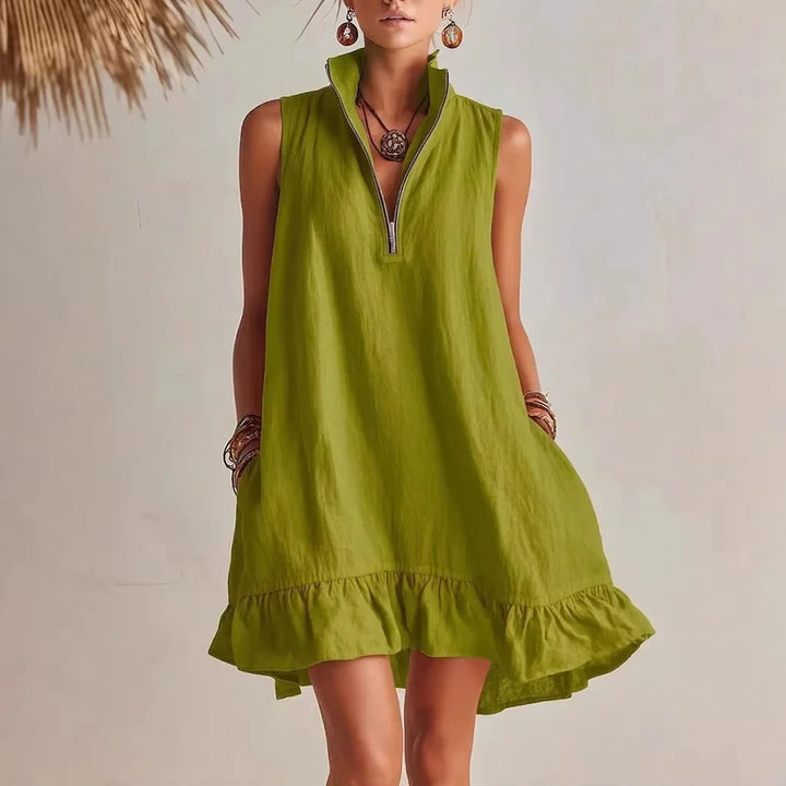 Delphine Ruffle Hem Mini Dress