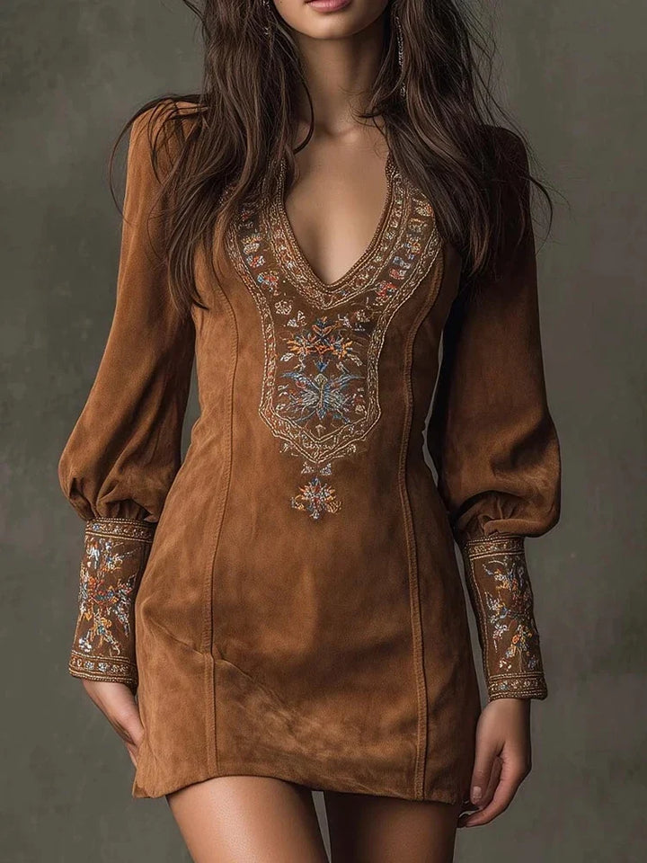 Larkspur Embroidered Mini Dress