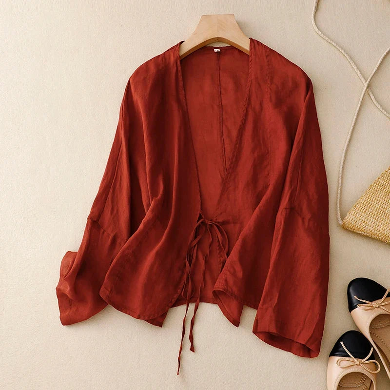 Liliana Cotton Wrap Top