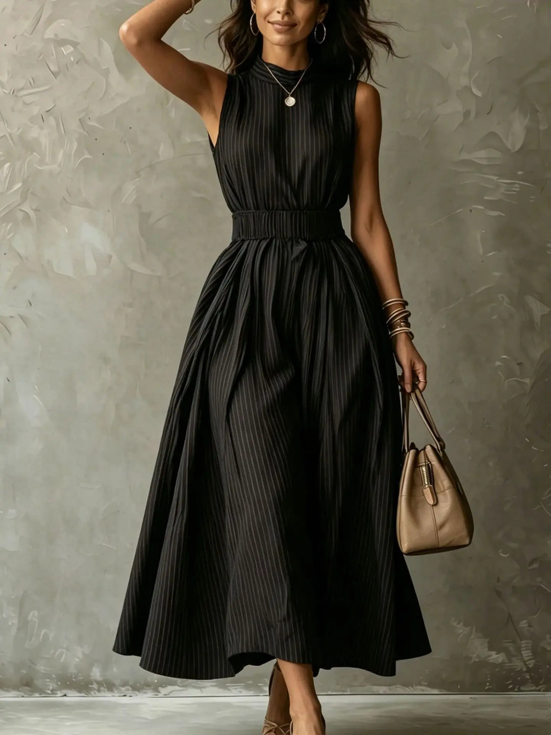 Soraya Elegant Sleeveless Midi Dress