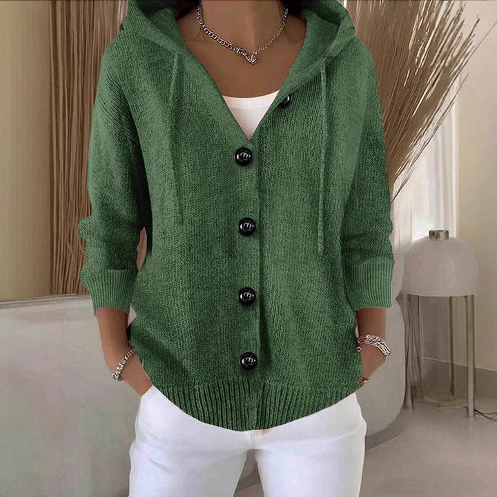 Hazelinde Drawstring Hood Cardigan