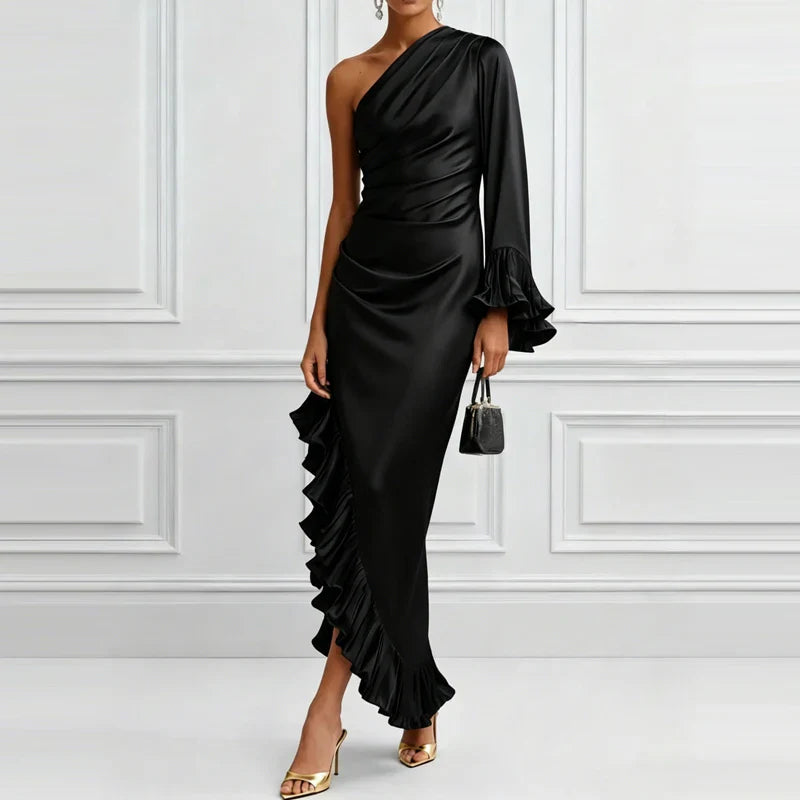 Christine Elegant Ruffle Maxi Dress