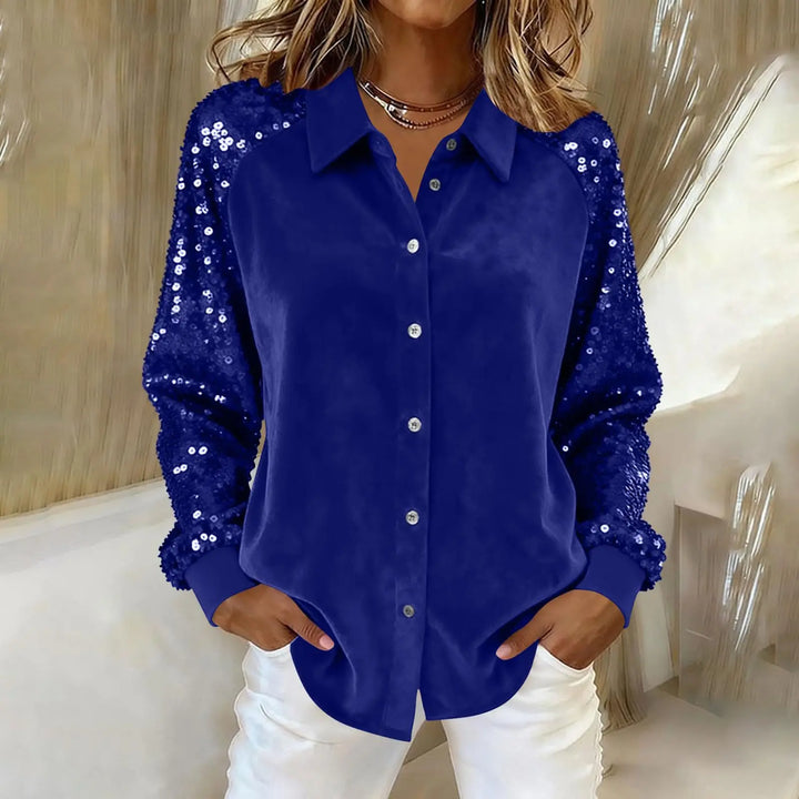 Marlowe Sequin Sleeve Blouse