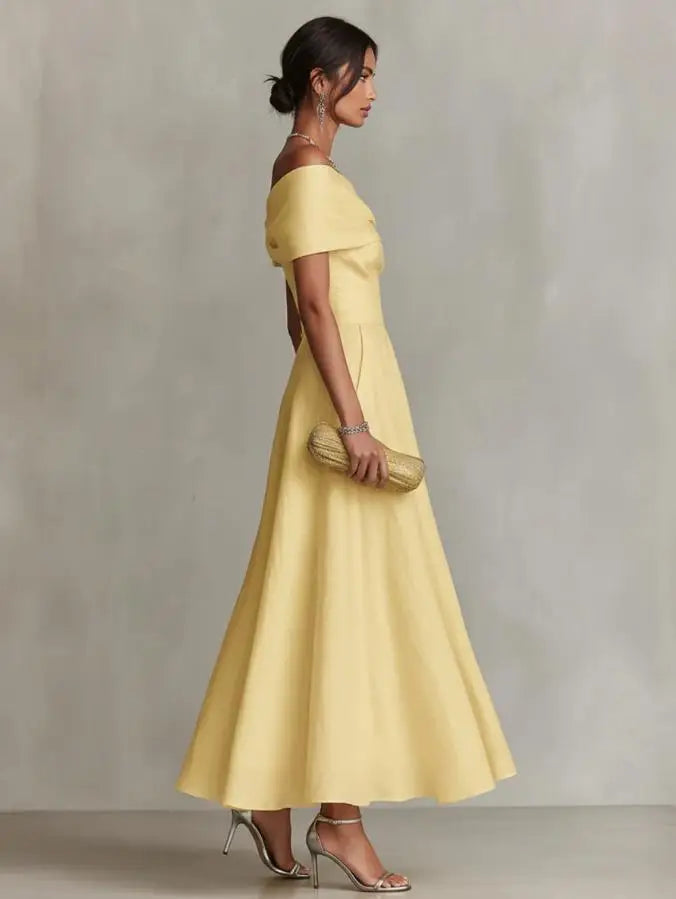 Estella One Shoulder Maxi Wedding Guest Dress