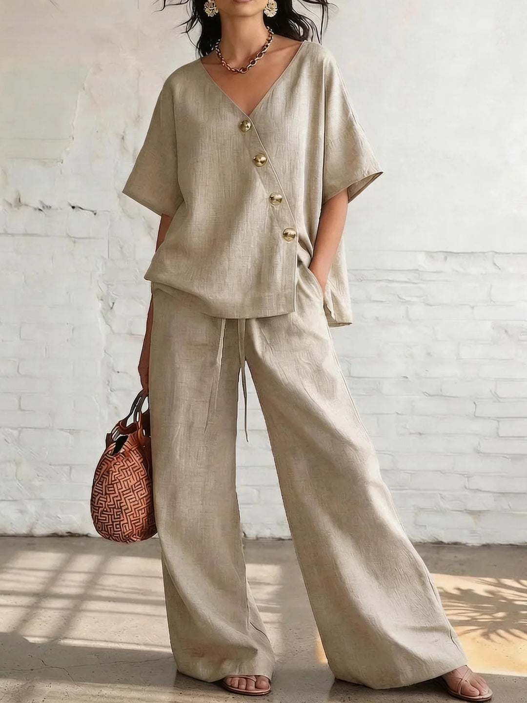 Geneva Relaxed Wide Leg Trouser Set