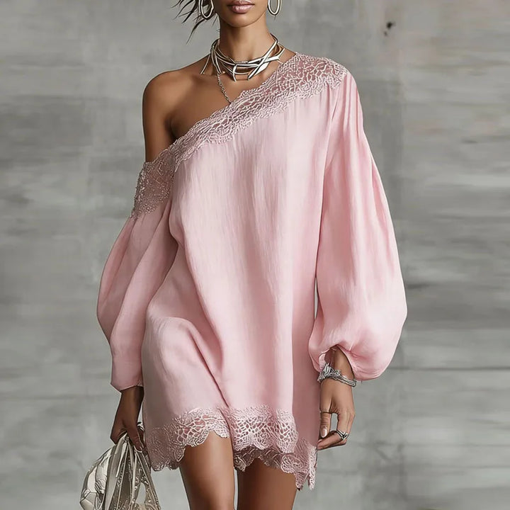 Nayeli One Shoulder Boho Mini Dress