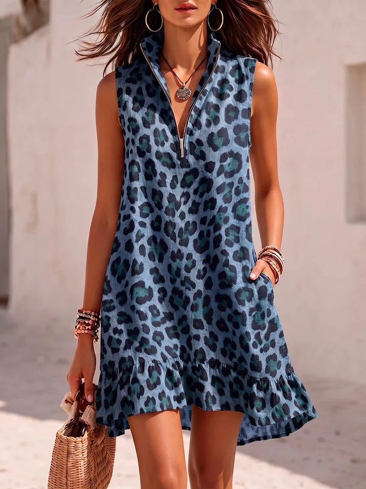 Zinnia Leopard Print Mini Dress