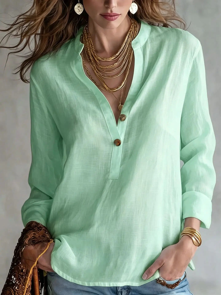Amelia Breathable Linen Blend Blouse