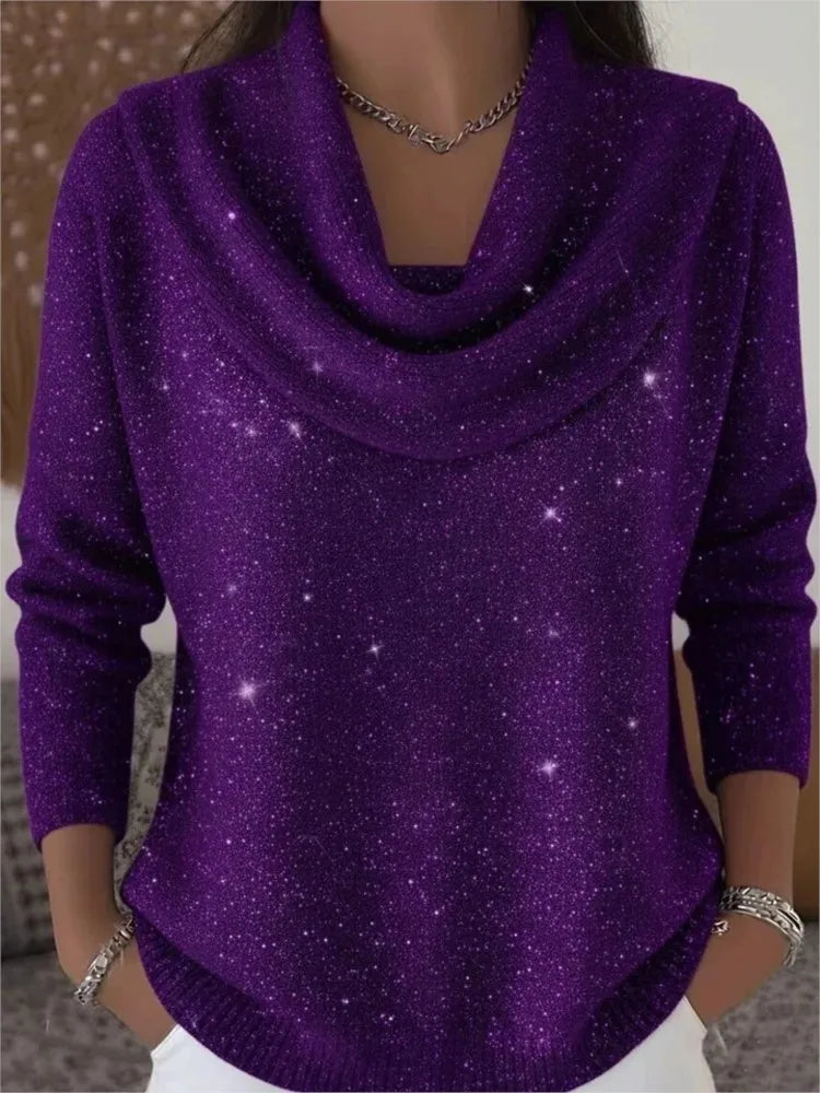 Noami Cowl Neck Shimmer Sweater