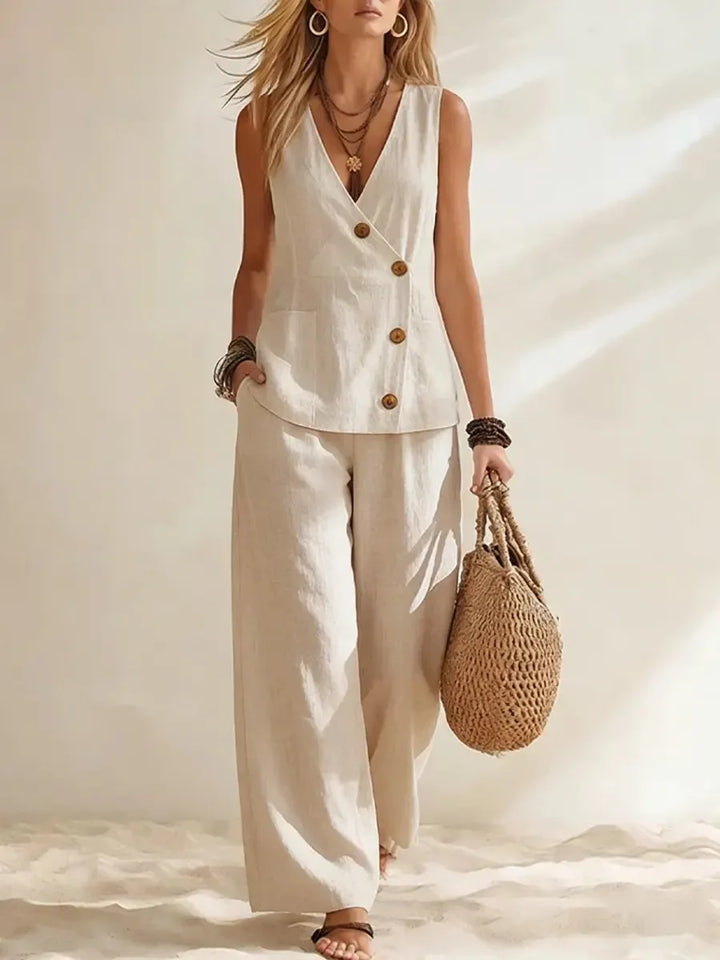 Vanessa Button Vest Co-Ord Set