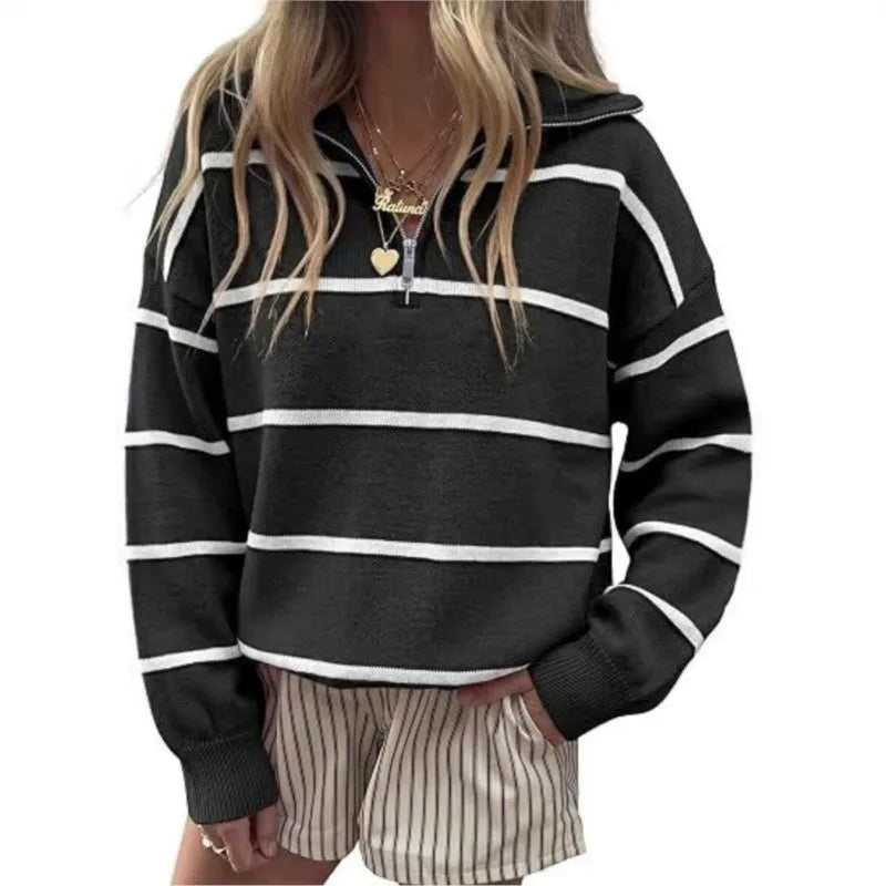 Saskia Striped Knit Pullover