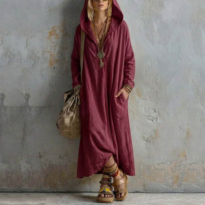Ginna Bohemian Hooded Maxi Dress