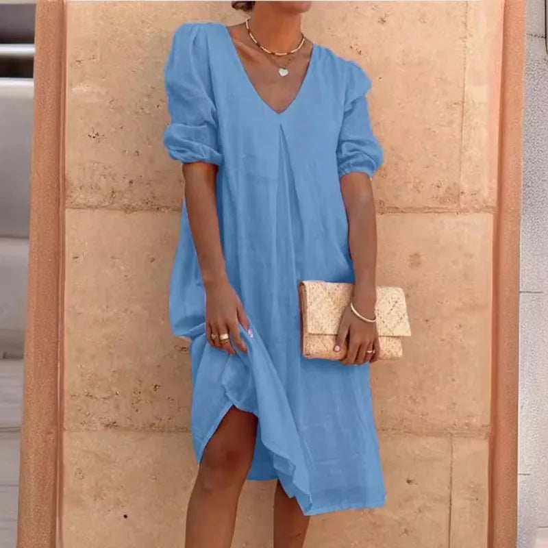 Ginnie Puff Sleeve Midi Dress