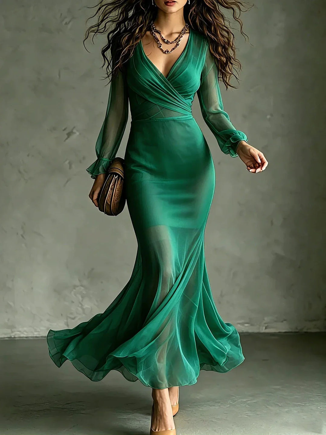 Elowen Wrap Front Mermaid Dress