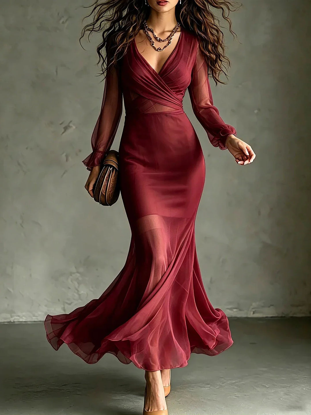 Elowen Wrap Front Mermaid Dress