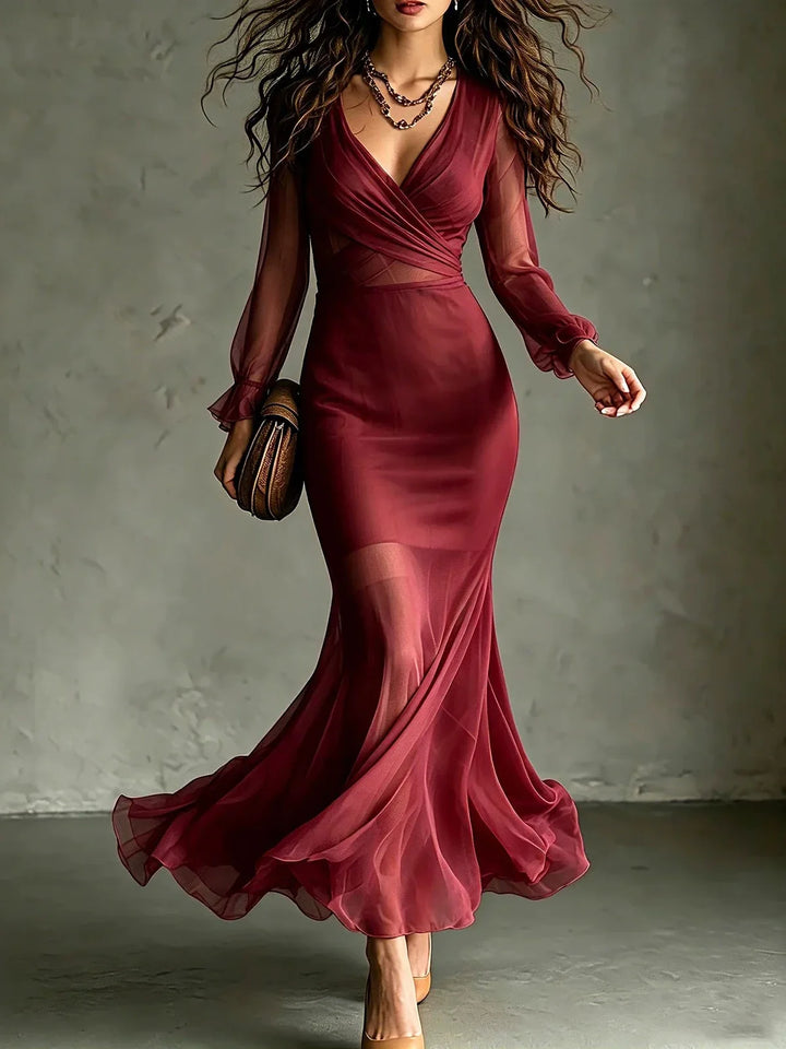 Elowen Wrap Front Mermaid Dress