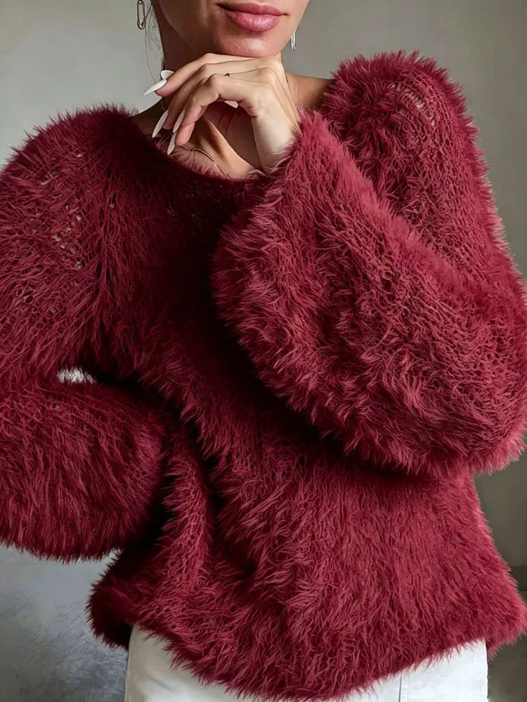 Milena Fuzzy Knit Sweater