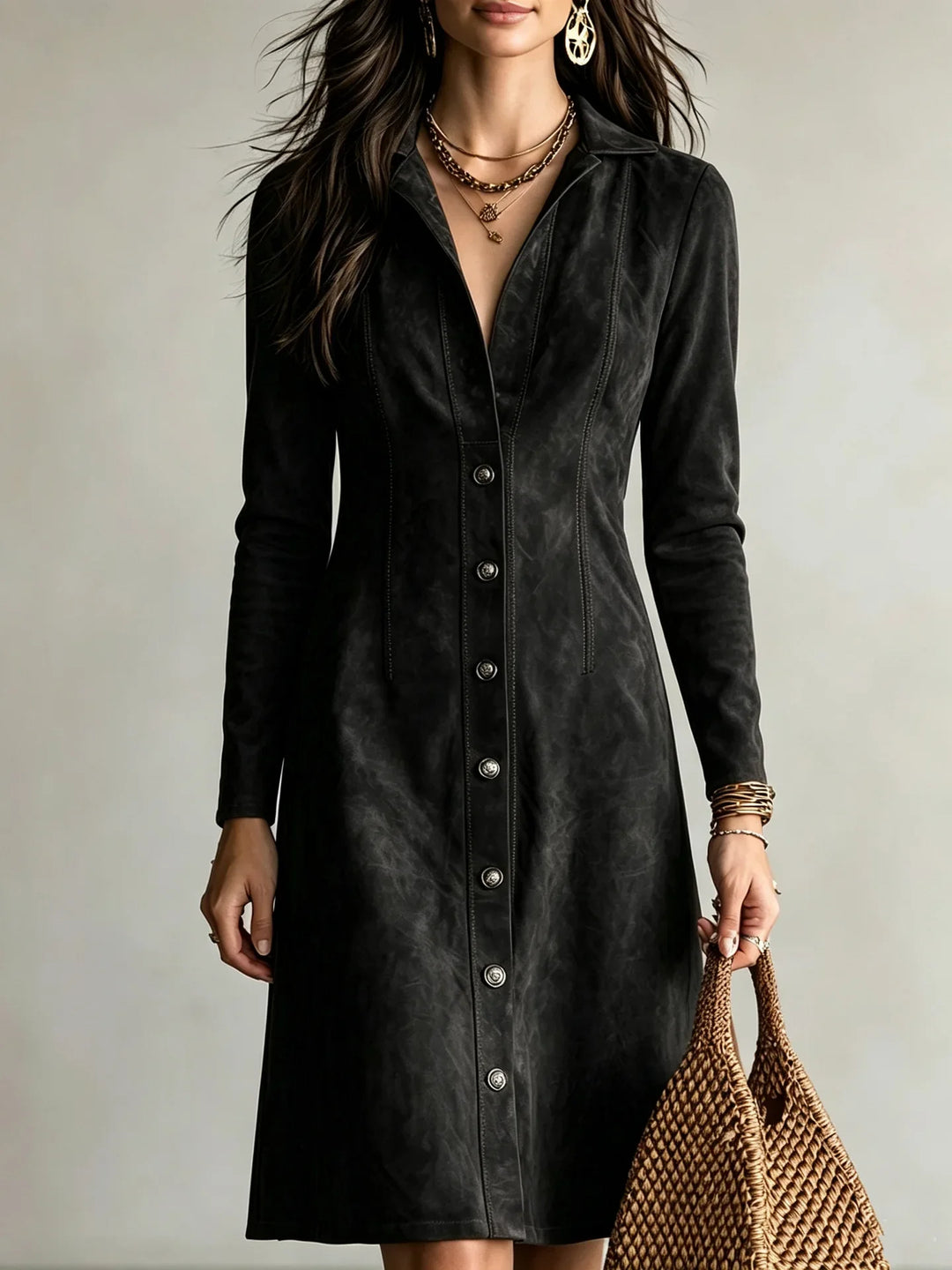 Anuk Button Front Shirt Dress