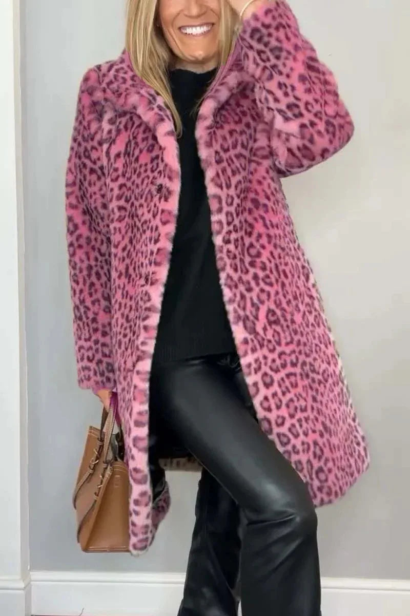 Talitha Turn Down Leopard Coat