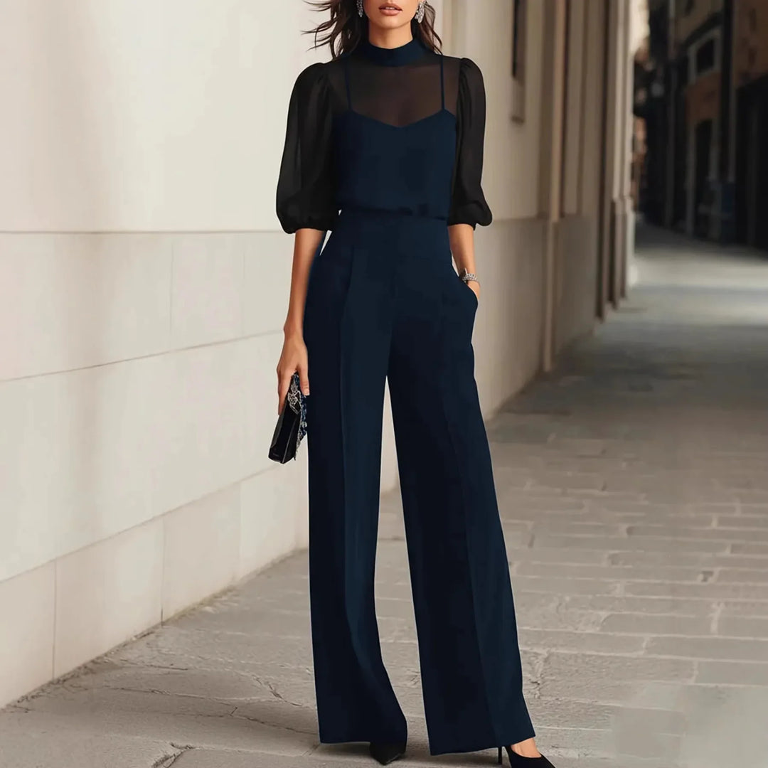 Elinae Elegant Patchwork Wide Leg Jumpsuit
