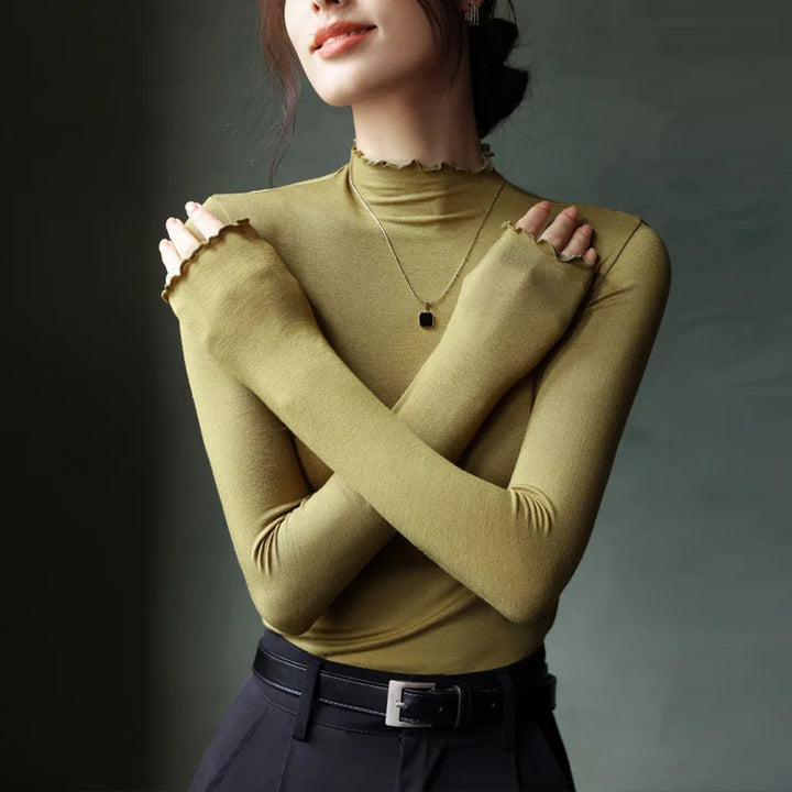 Aubrey Lettuce Edge Knit Top