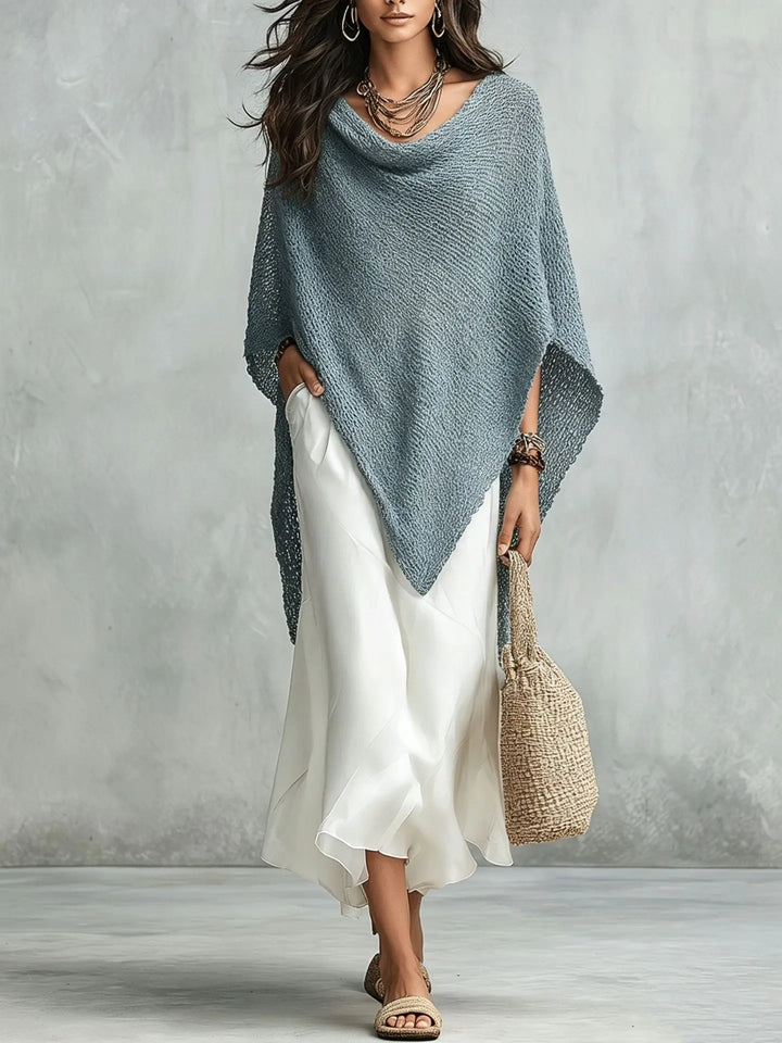 Yasmin Knit Poncho Maxi Dress Set
