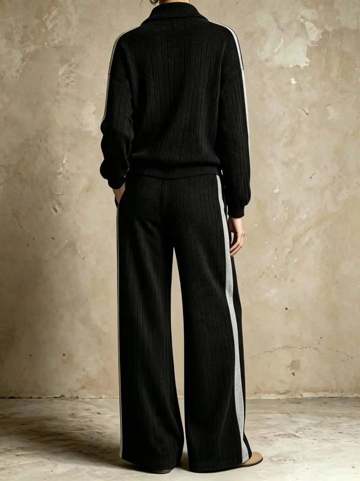 Rosalind Ribbed Half Zip Two Piece Set