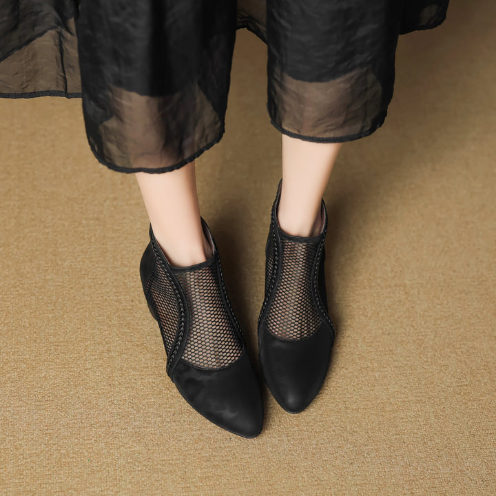 Azure Leather Ankle Boots
