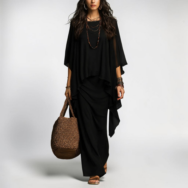 Odelia Chiffon Overlay Two-Piece Set