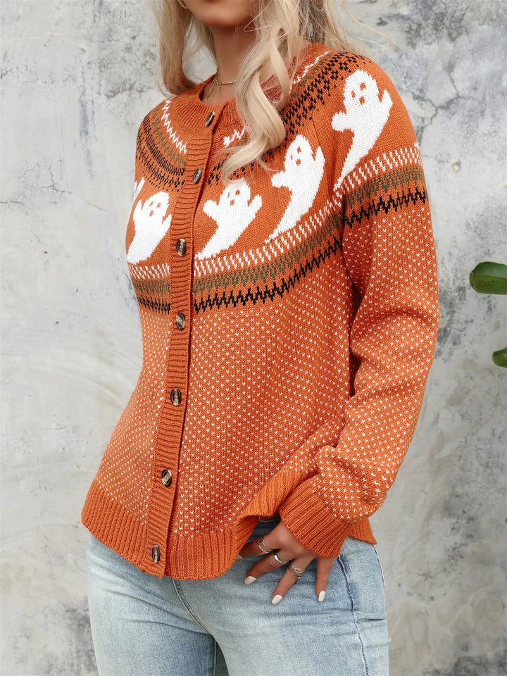 Vintage Ghost Button Cardigan