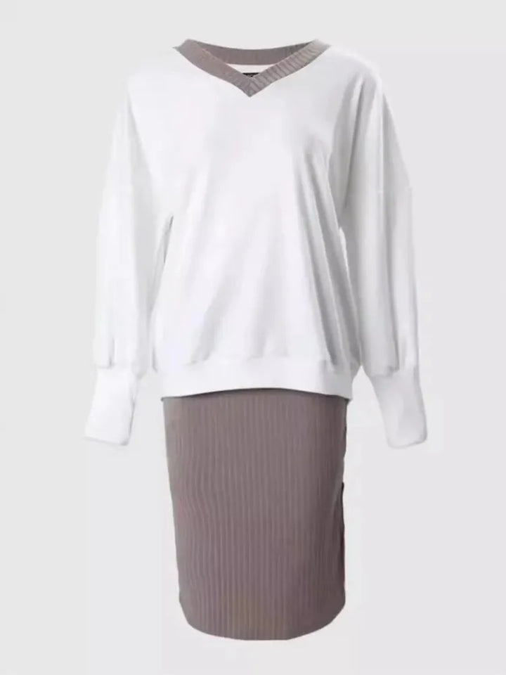 Larissa Ribbed Pencil Skirt Set