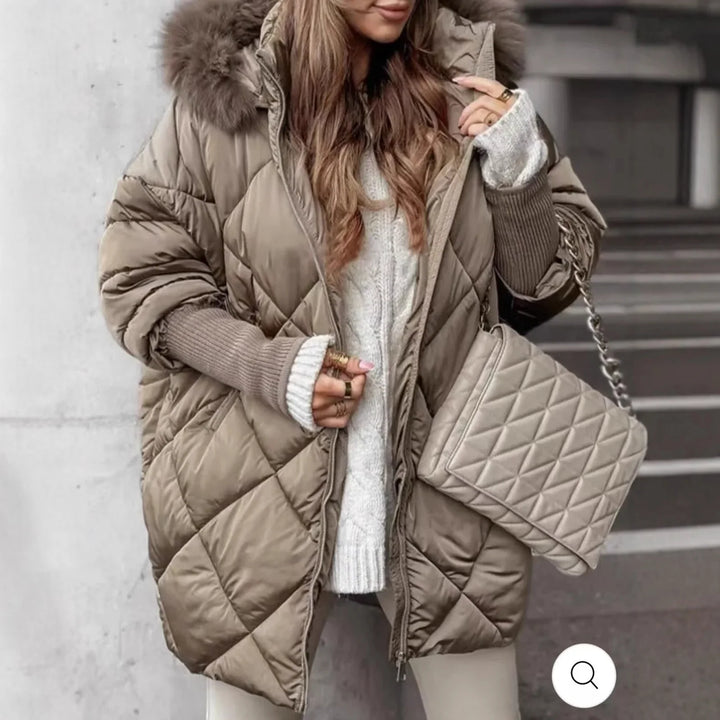 Larkspur Diamond Quilted Puffer Coat