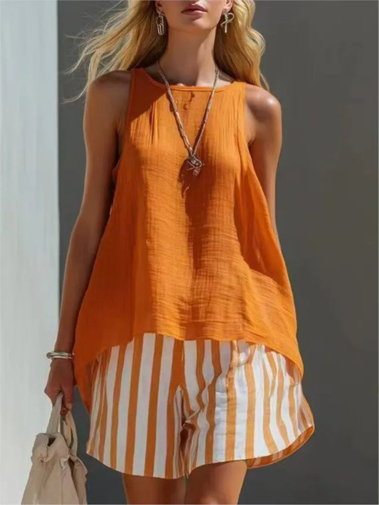 Mariana Striped Two Piece Outfit