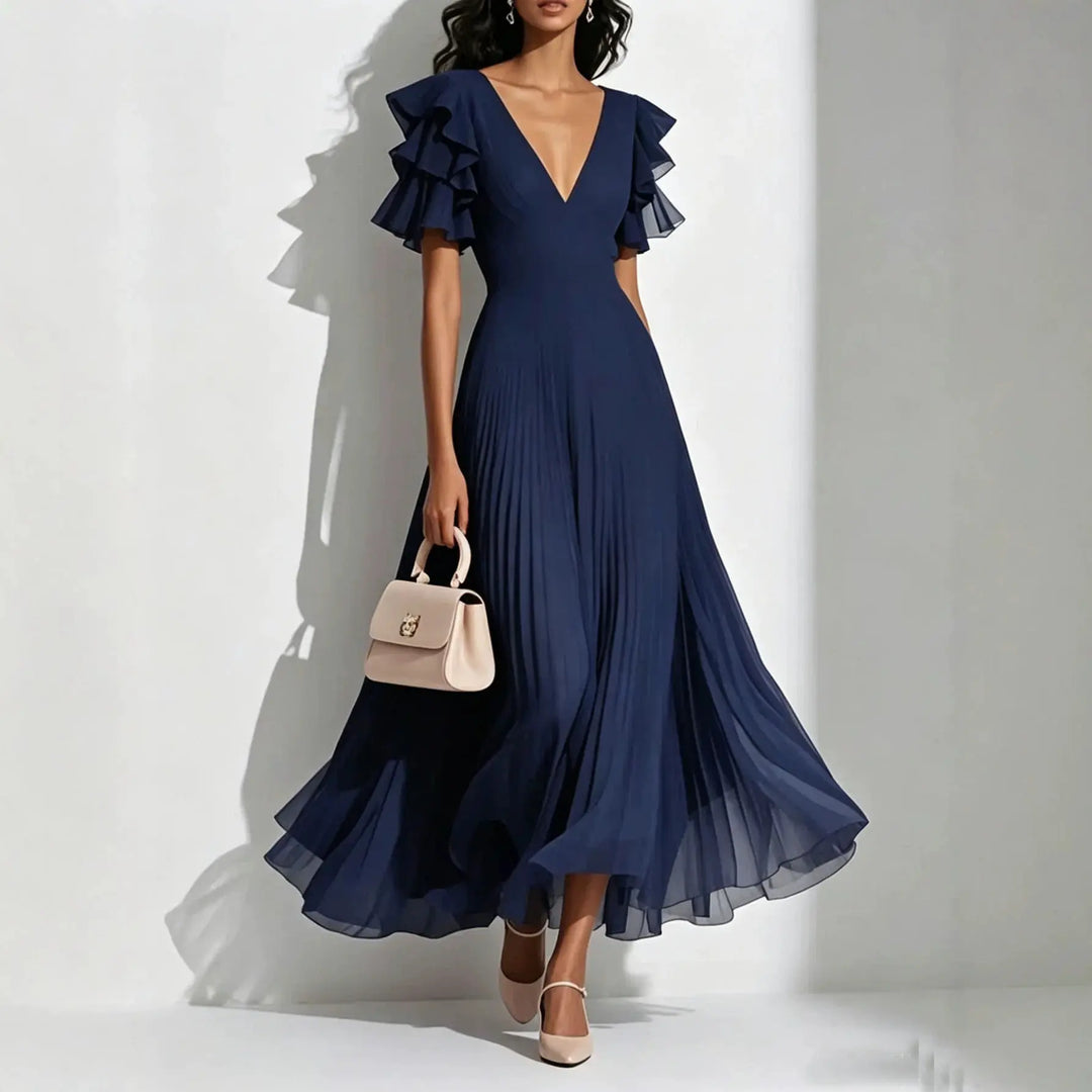 Elara Pleated Maxi Dress