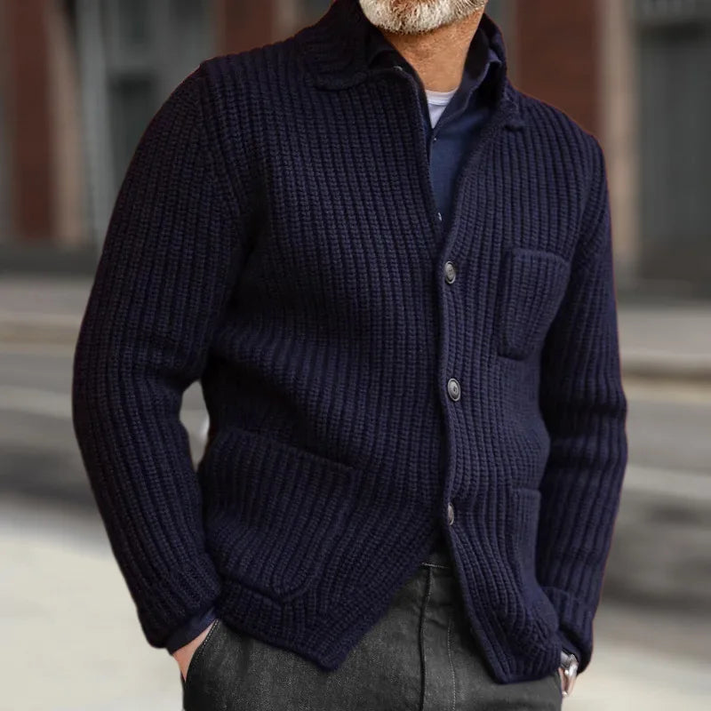 Gareth Ribbed Knit Cardigan