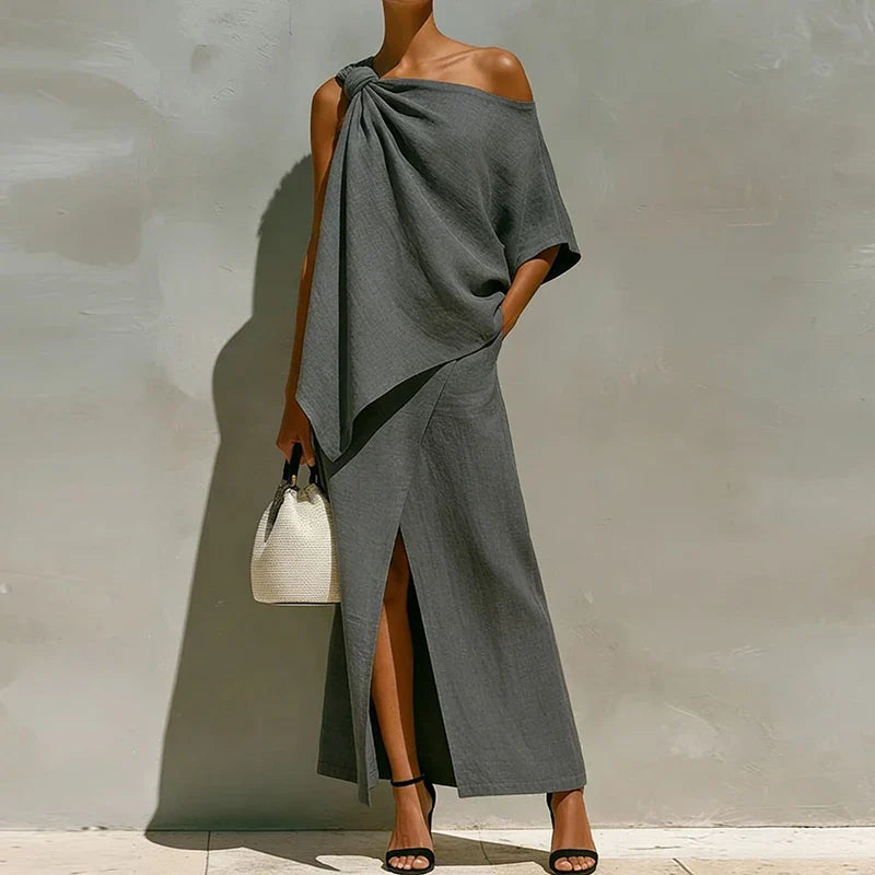Kalina One Shoulder Maxi Skirt Set