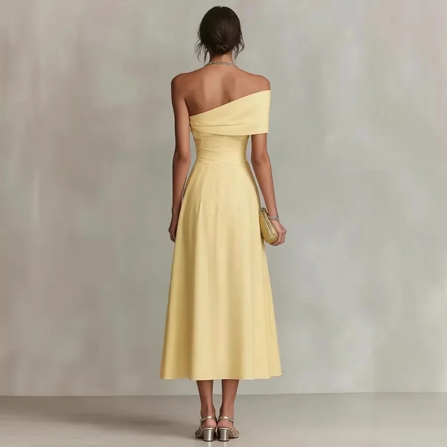 Estella One Shoulder Maxi Wedding Guest Dress