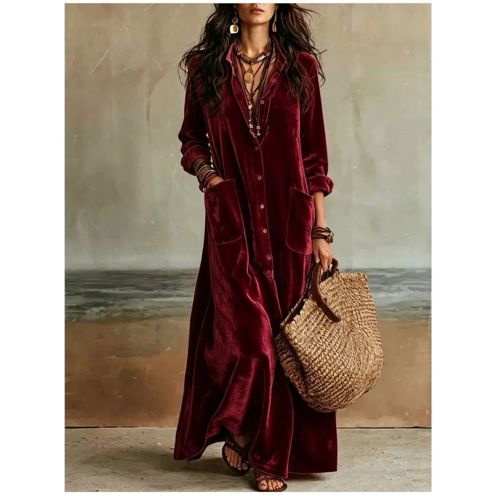 Celeste Button Front Maxi Dress