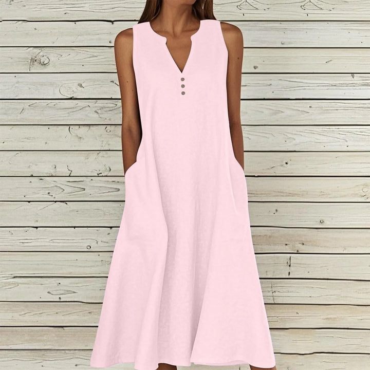Avery Effortless V Neck Midi Dress